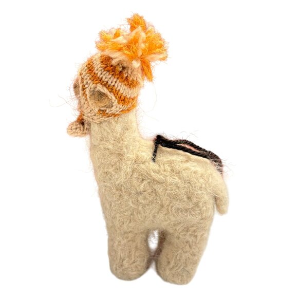 Handmade Alpaca Wool Ornaments Set With Knit Hat & Scarf - Picture 4 of 15